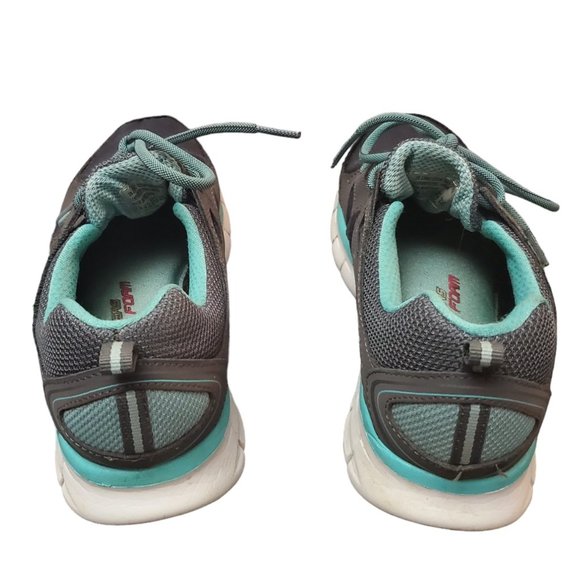 Skechers Womens Synergy Memory Sole 11681 Trainer Shoe Gray Turquoise Size 7.5 - Picture 5 of 6